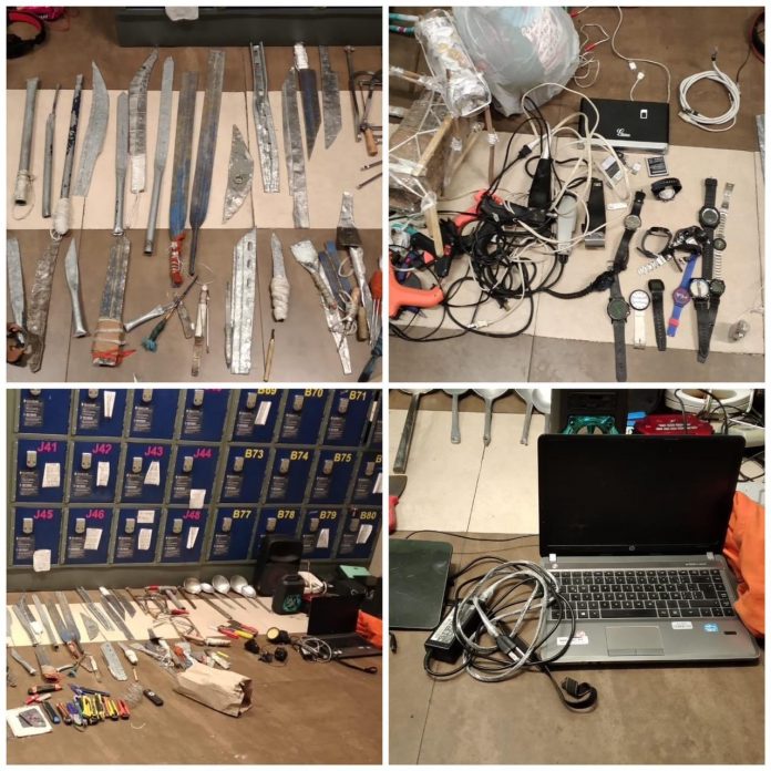 Operativo cárceles Operativo. Realizado el 27 de febrero en la cárcel de Cotopaxi. Se encontraron 55 armas cortopunzantes, 25 pipas artesanales, 50 tijeras, 1 bomba molotov y tecnología.