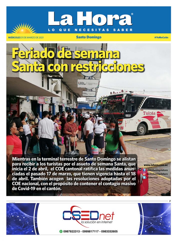 Santo Domingo: 31 de marzo, 2021