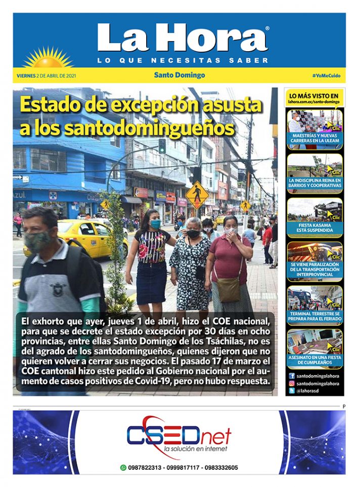 Santo Domingo: 2 de abril, 2021
