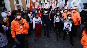 Candidato. Arauz cerró su campaña en Manabí y en Quito.