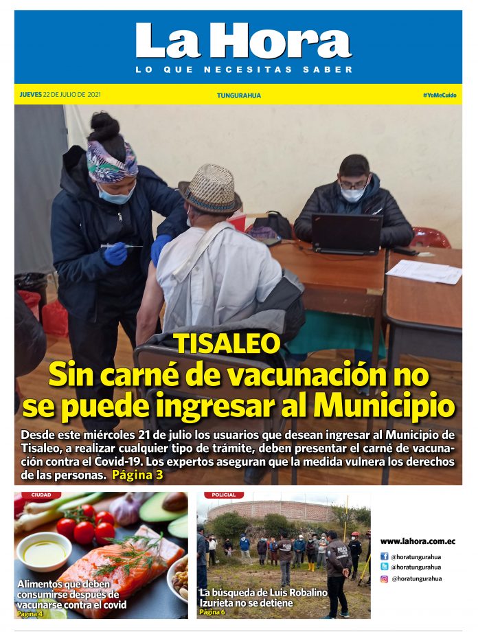 Tungurahua 22 de julio de 2021